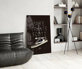 Air Jordan glass print enhancing a den with statement firepower