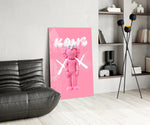Kaws glass print enhancing a foyer with statement firepower