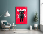 Kaws panel adding editorial flair to a hallway