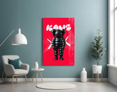 Kaws panel adding editorial flair to a hallway