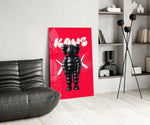 Kaws glass print enhancing a foyer with statement firepower