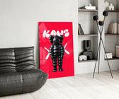 Kaws glass print enhancing a foyer with statement firepower