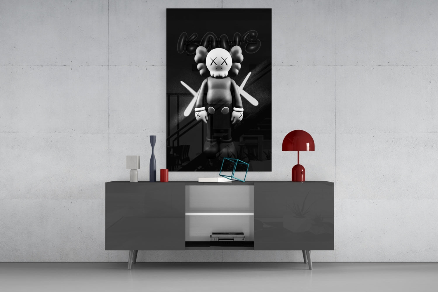 Kaws Glass Wall Art || Designer Collection.