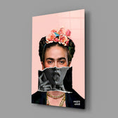 Contemporary Kahlo close-up showing chrome bandana and flower crown