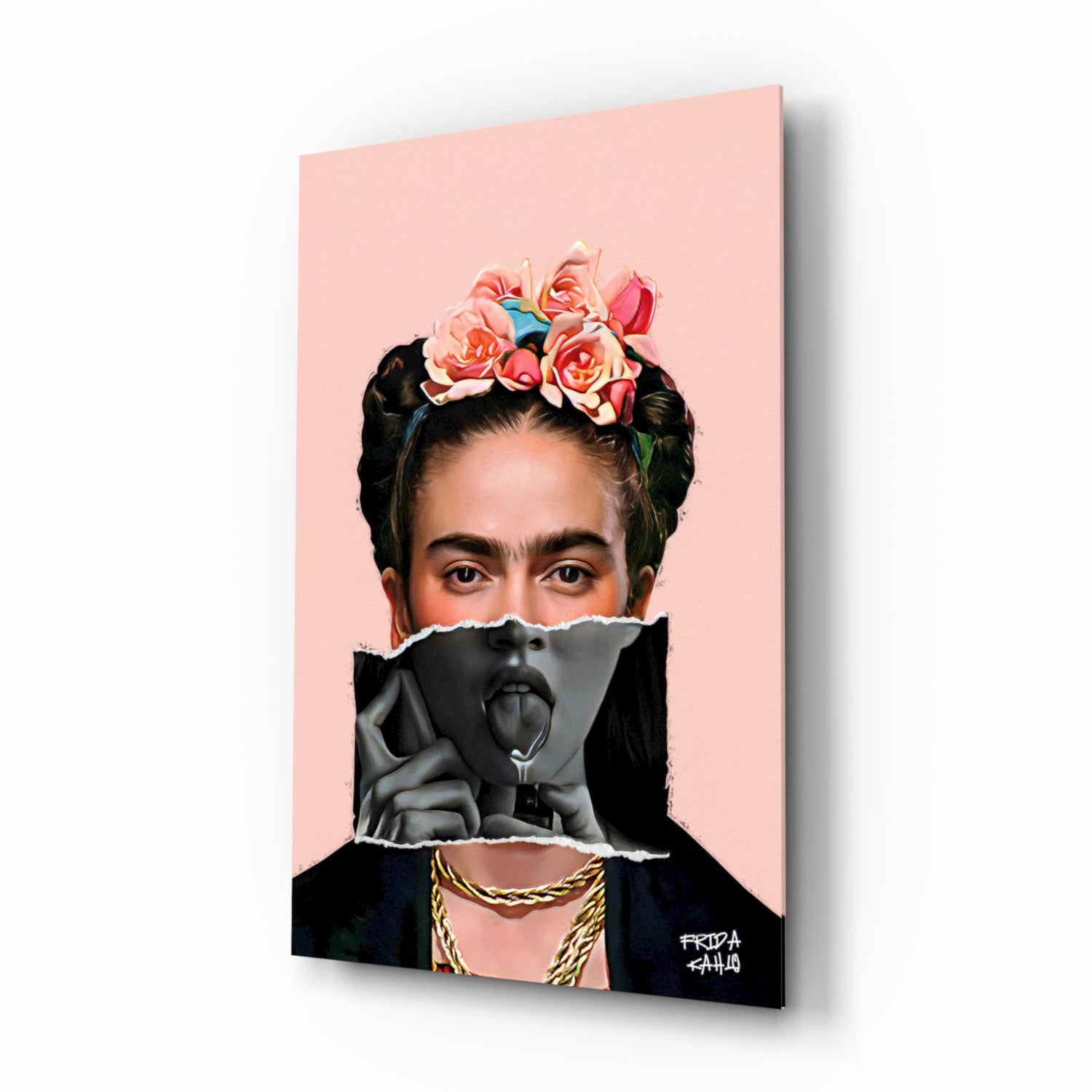 Contemporary Kahlo Glass Wall Art || Designer Collection