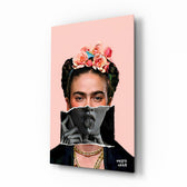 Pop-art-remix panel bringing pink glow to a designer studio