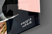 Contemporary Kahlo panel catching lamp light to reveal its cinematic glow