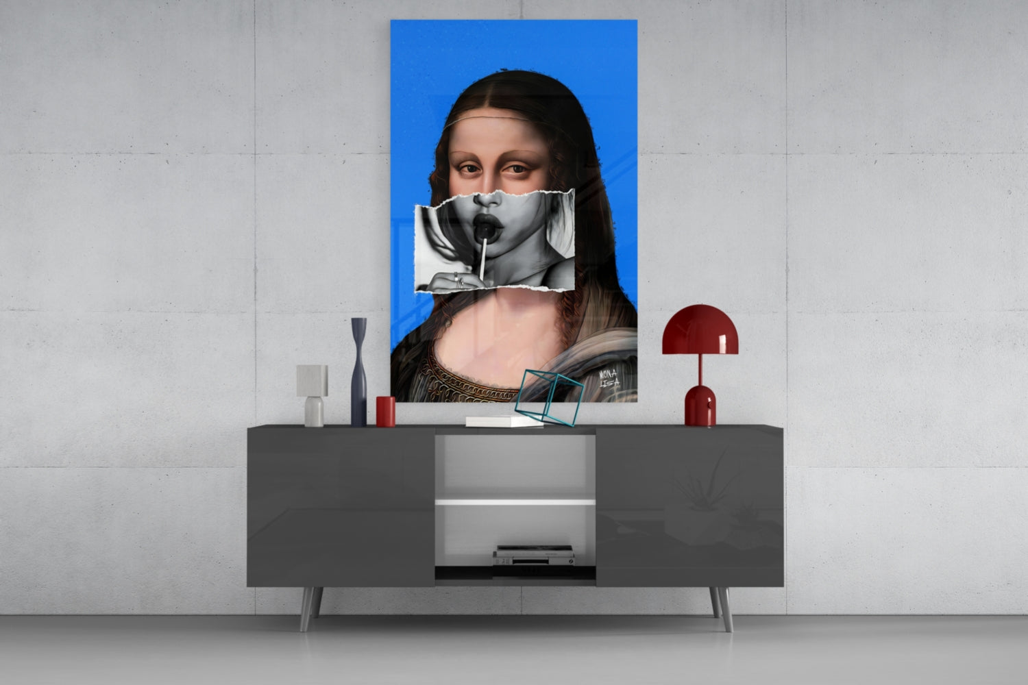 Contemporary Mona Lisa Glass Wall Art || Designer Collection.