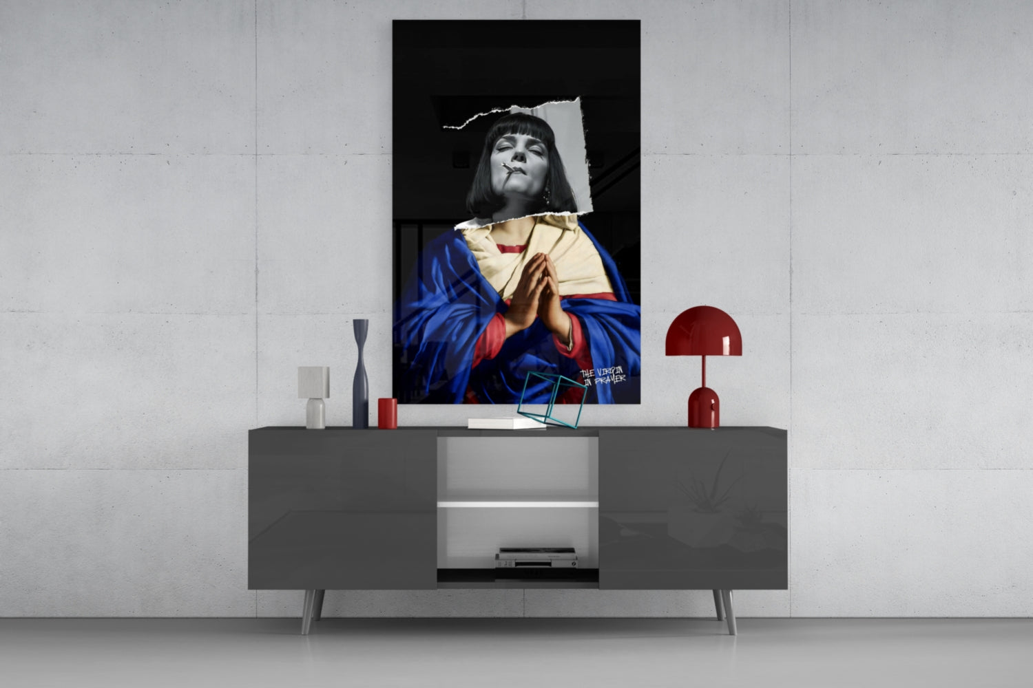 Contemporary Virgin Glass Wall Art || Designer Collection.