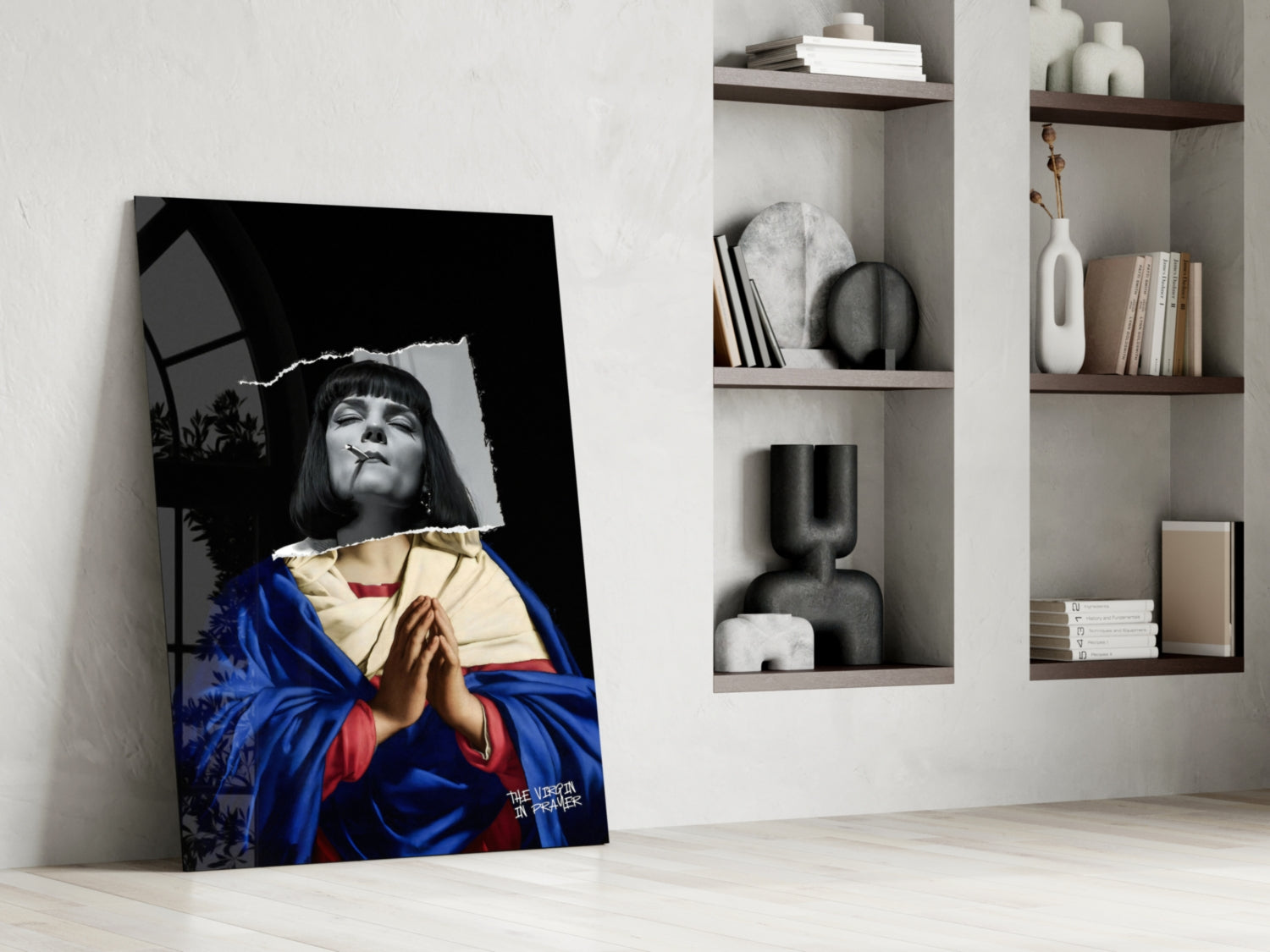 Contemporary Virgin Glass Wall Art || Designer Collection.