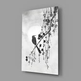 Bird on the Branch close-up showing songbird and cherry blossom branch