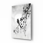 Sumi-e panel bringing calm glow to a tea room