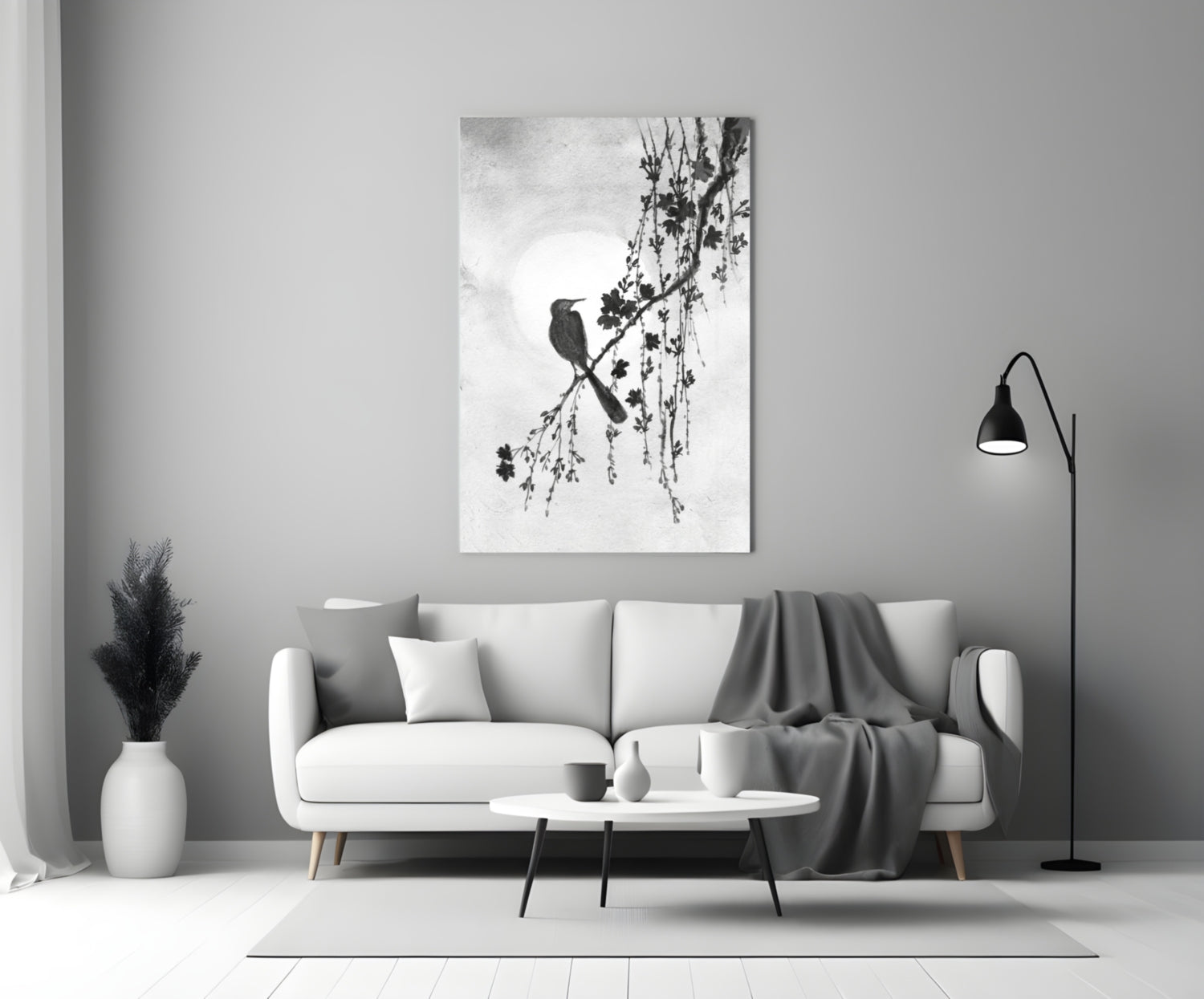 Bird on the Branch Glass Wall Art || Designer Collection.