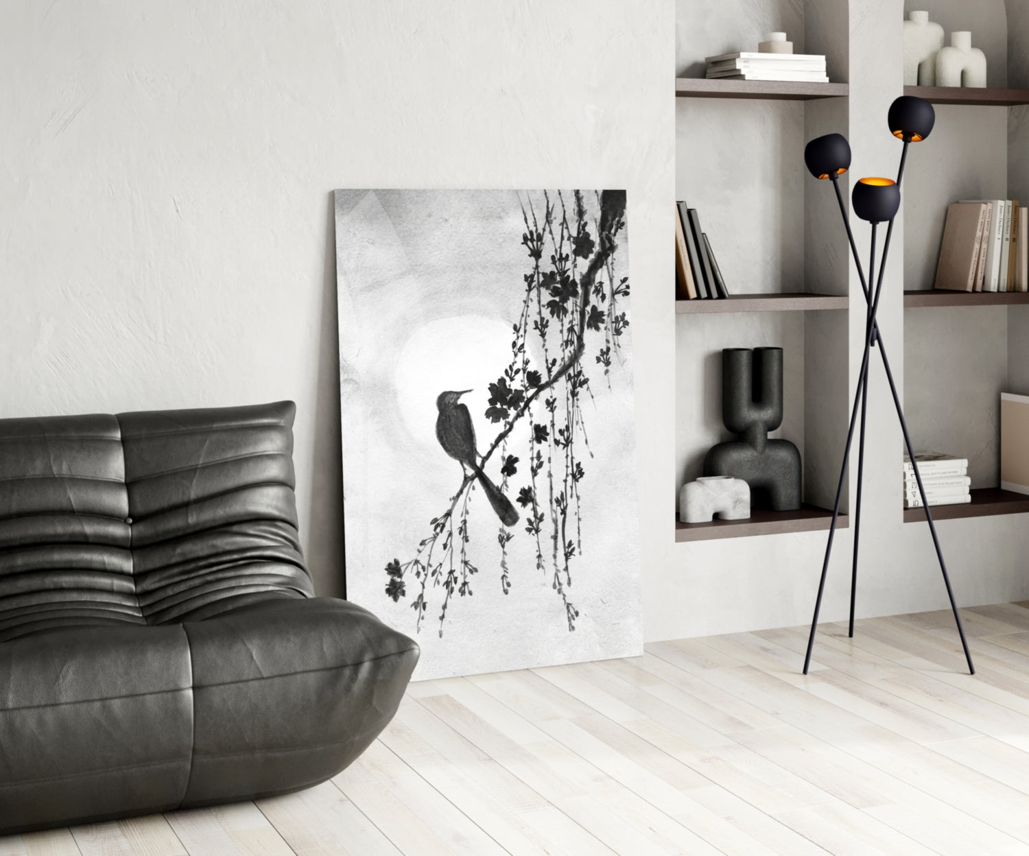 Bird on the Branch Glass Wall Art || Designer Collection.