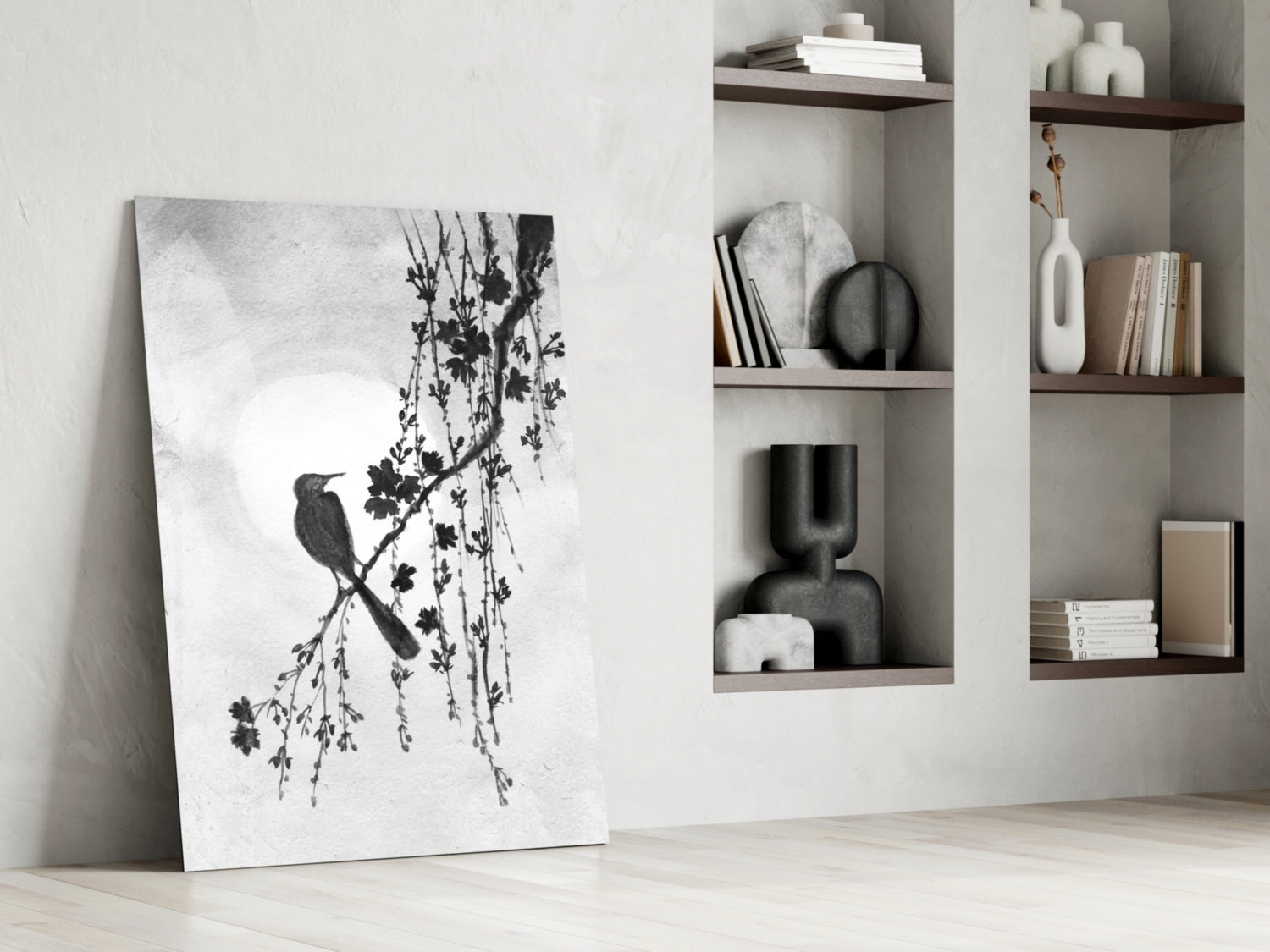 Bird on the Branch Glass Wall Art || Designer Collection.