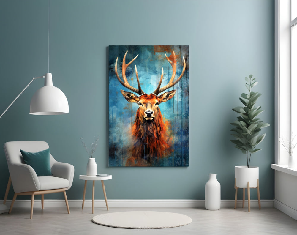 Deer Glass Wall Art || Designer Collection.