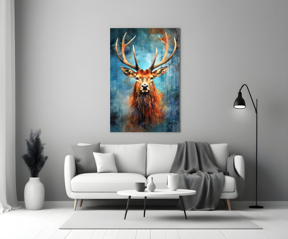 Deer Glass Wall Art || Designer Collection.