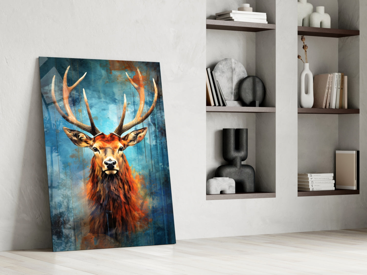 Deer Glass Wall Art || Designer Collection.