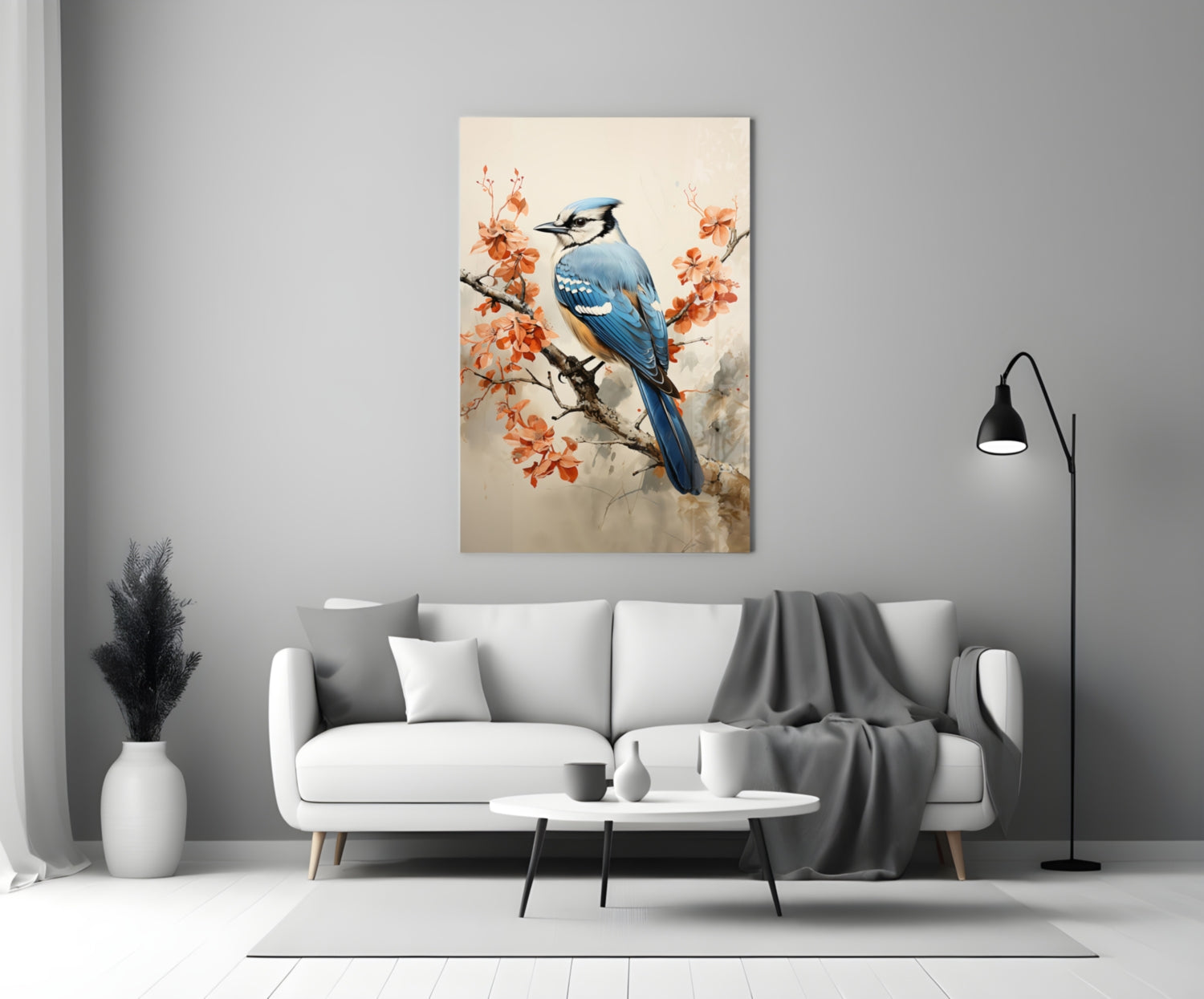 Bird on the Branch Glass Wall Art || Designer Collection.