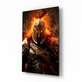 Cinematic-fantasy panel bringing fire glow to a media room