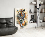 Tiger glass print enhancing a den with statement firepower