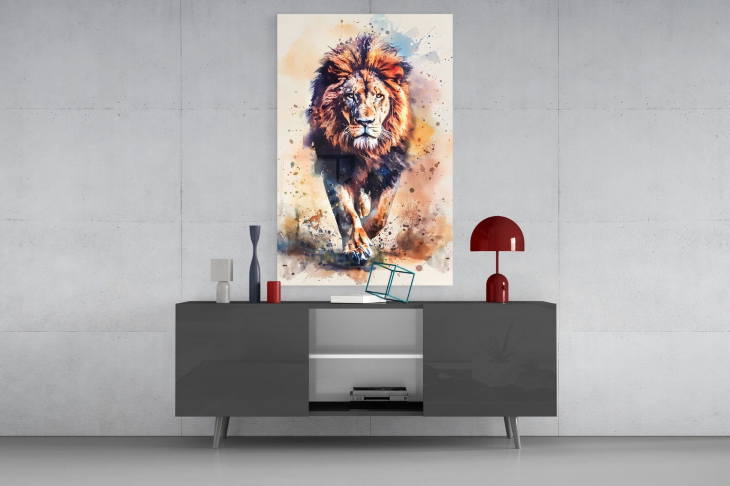 Lion Glass Wall Art || Designer Collection.