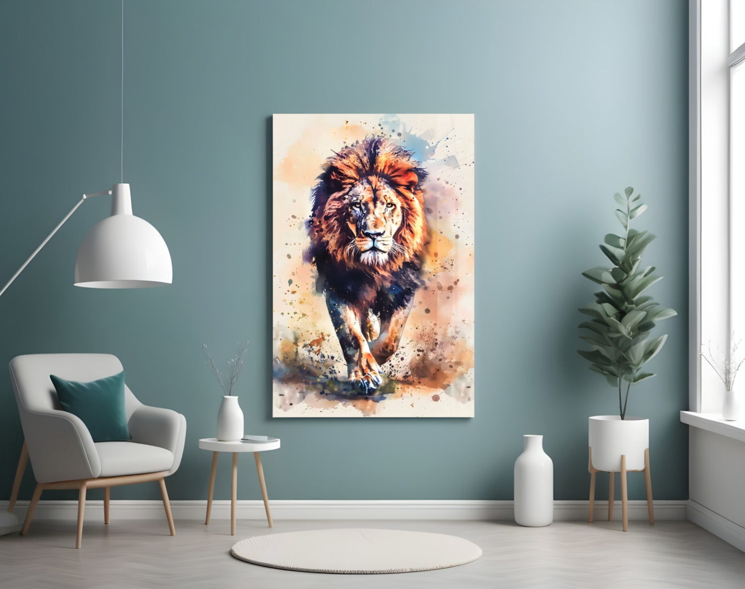 Lion Glass Wall Art || Designer Collection.
