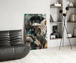 Gladiator glass print enhancing a den with statement firepower