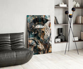 Gladiator glass print enhancing a den with statement firepower