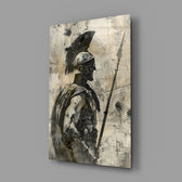 Gladiator close-up showing Roman warrior with spear