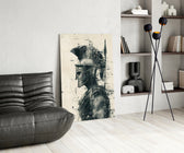 Gladiator glass print enhancing a den with statement firepower