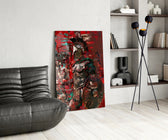 Gladiator glass print enhancing a den with statement firepower