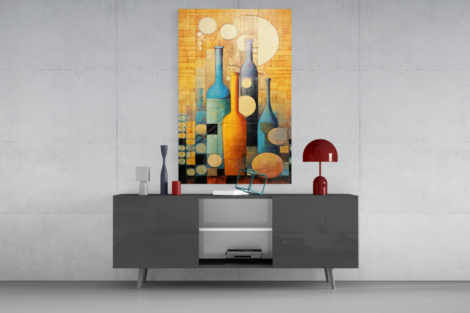 Bottles Glass Wall Art || Designer Collection.