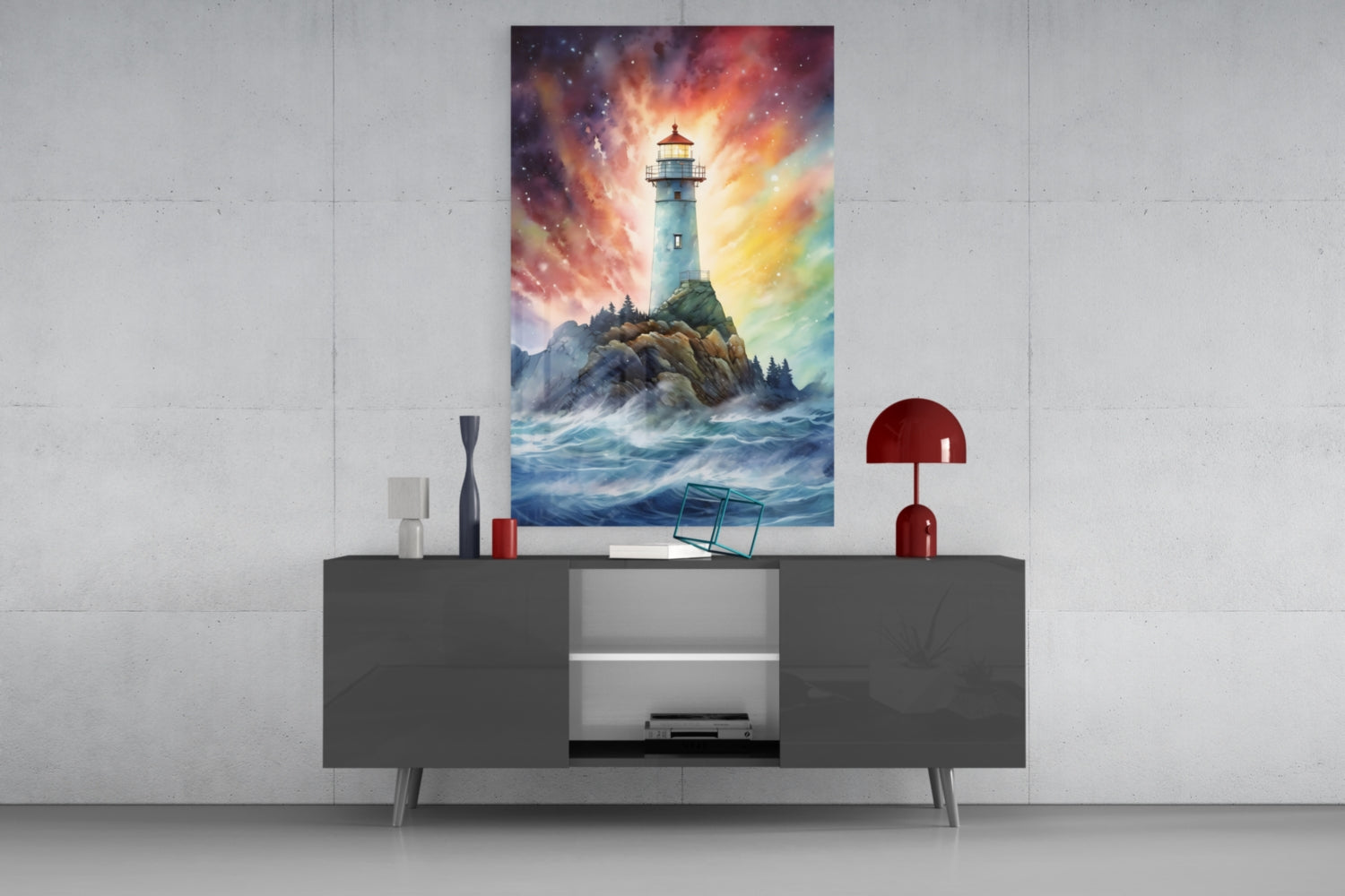 Lighthouse Glass Wall Art || Designer Collection.