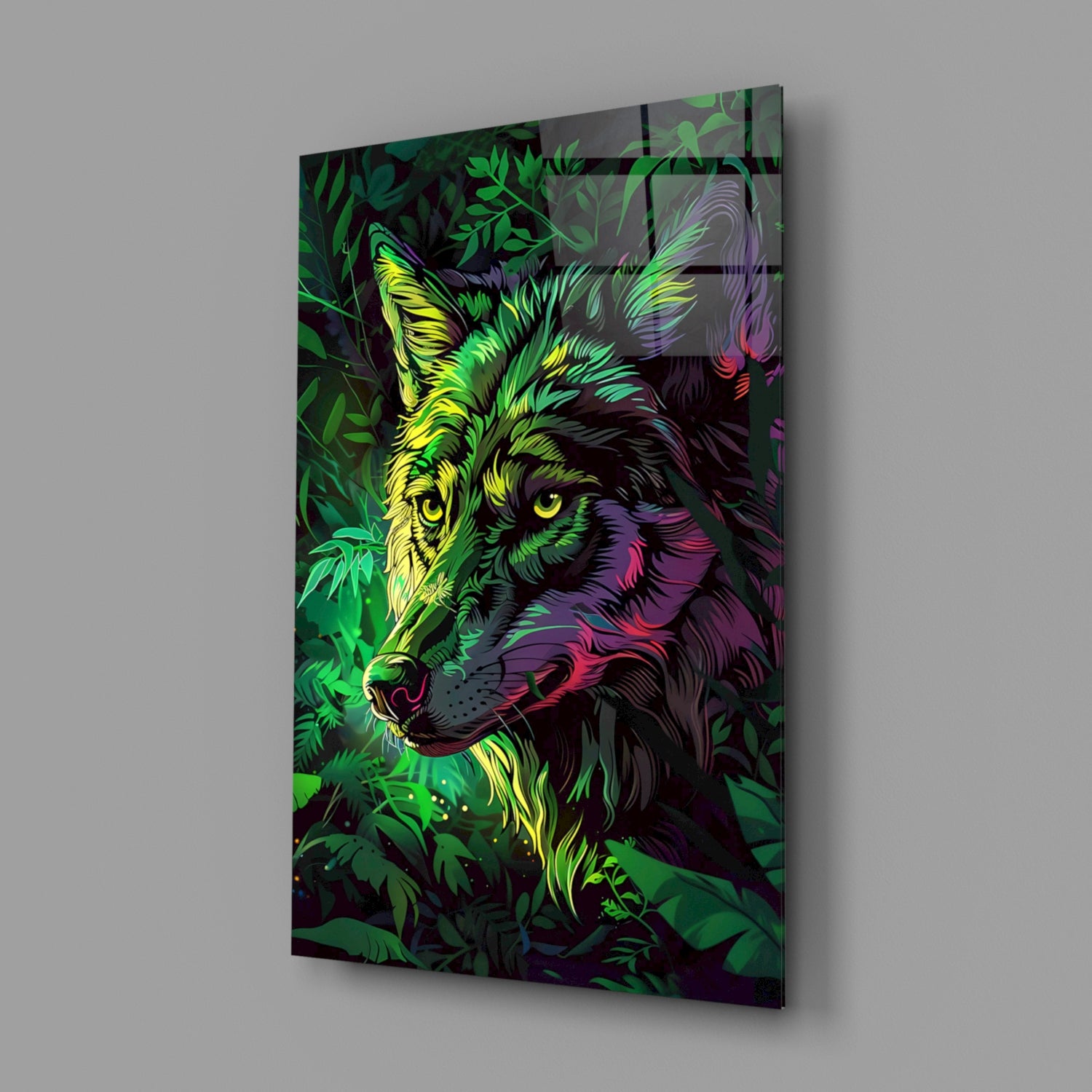 Wolf Glass Wall Art || Designer Collection.