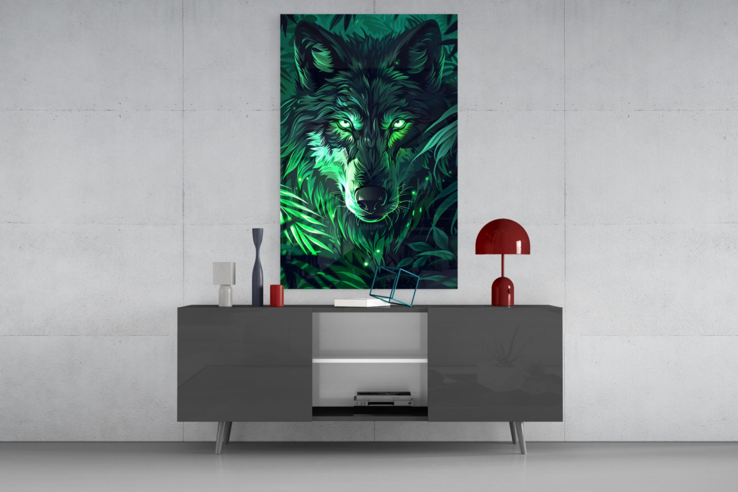 Wolf Glass Wall Art || Designer Collection.