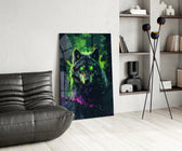 Wolf glass print enhancing a den with fantasy firepower