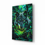 Fantasy-illustration panel bringing jungle glow to a man cave