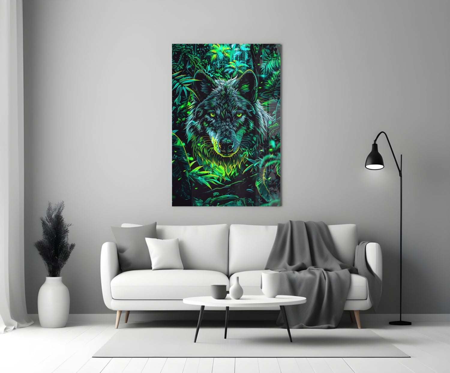 Wolf Glass Wall Art || Designer Collection.