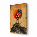Retro-poster panel bringing vintage glow to a man cave