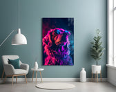 Dog with Glasses panel adding editorial flair to a hallway