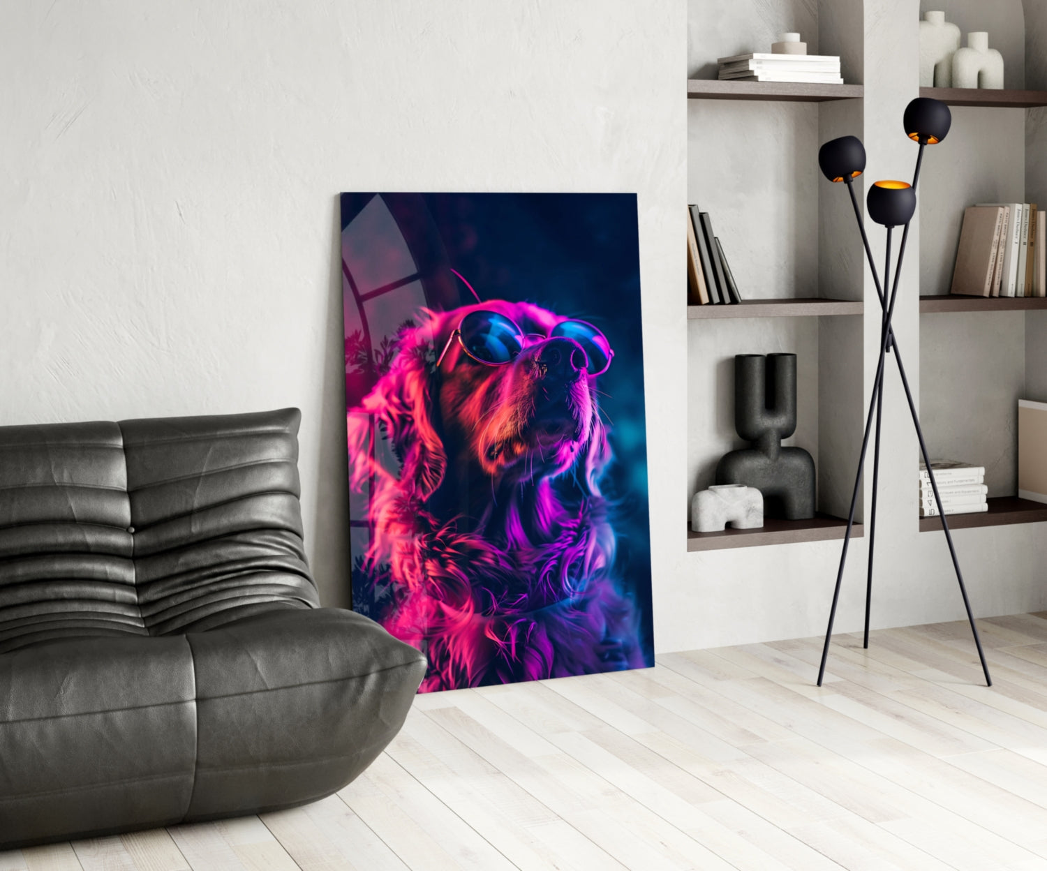 Dog with Glasses Glass Wall Art || Designer Collection.