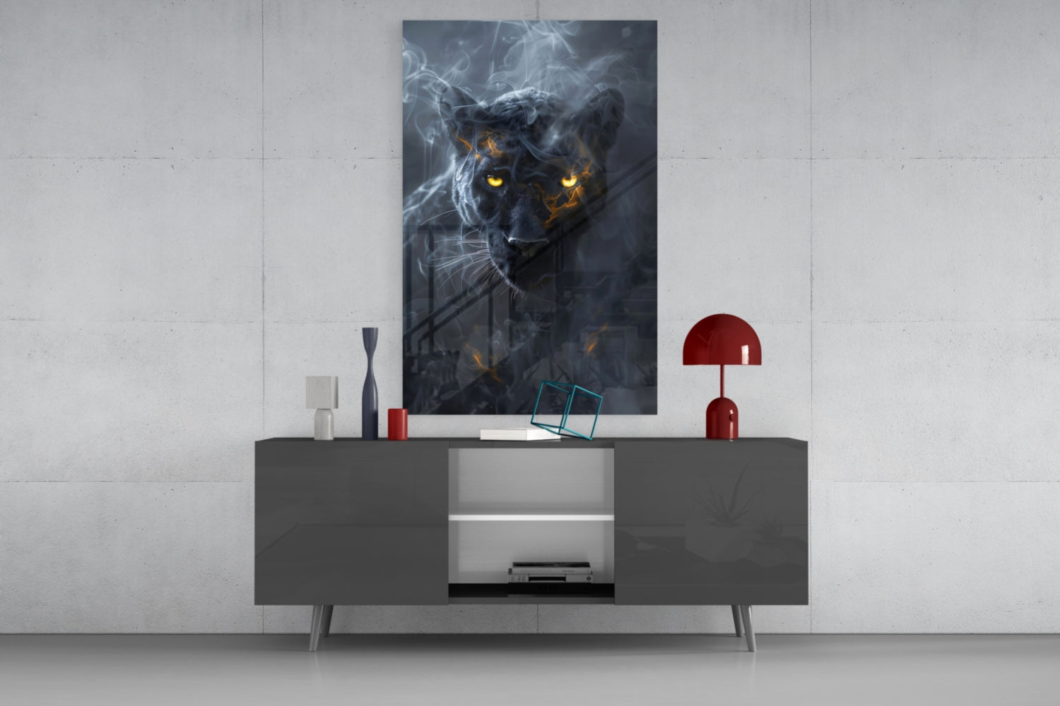 Black Panther Glass Wall Art || Designer Collection.