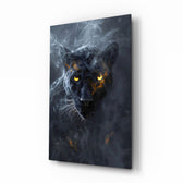 Cinematic-noir panel bringing predator glow to a man cave