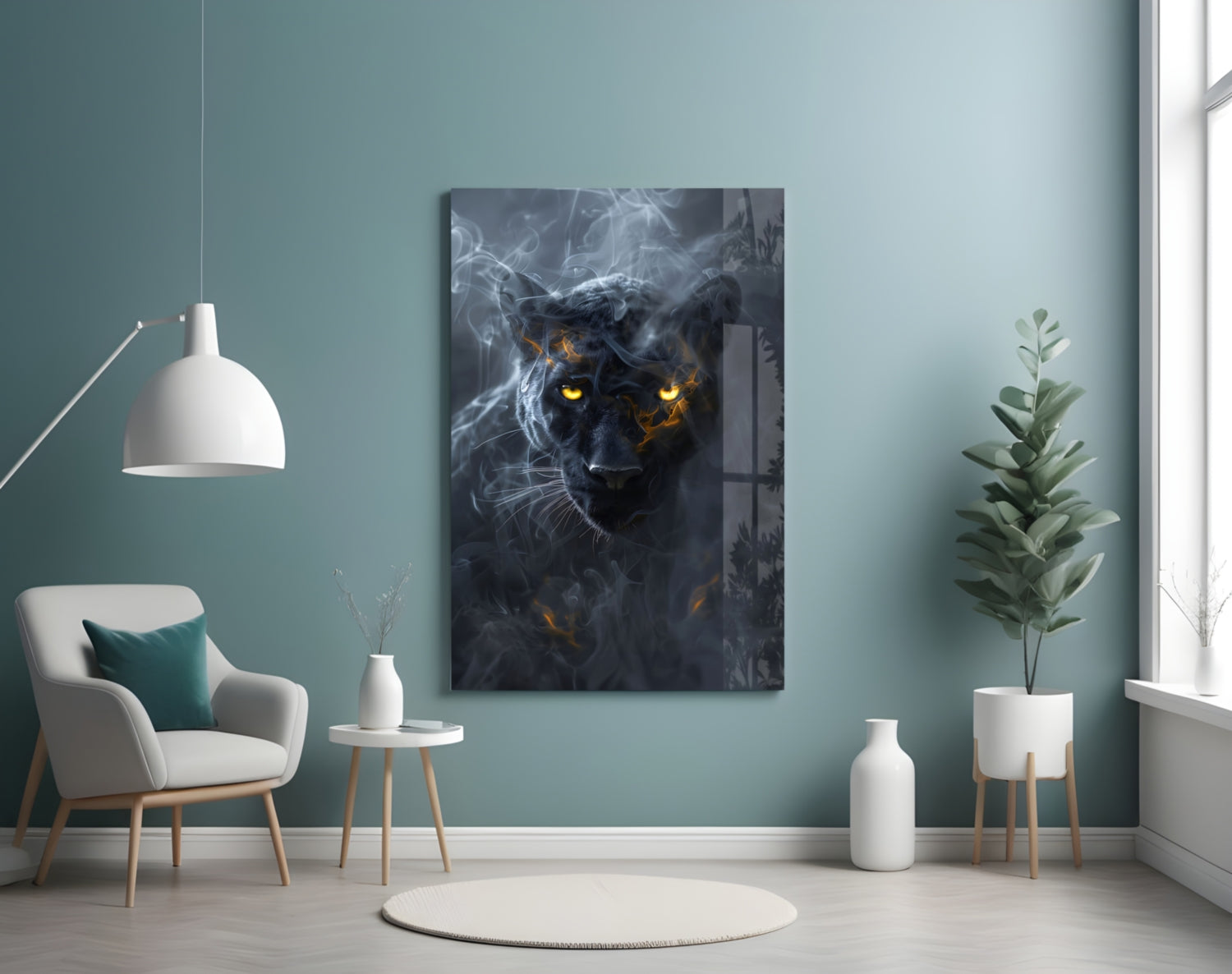 Black Panther Glass Wall Art || Designer Collection.