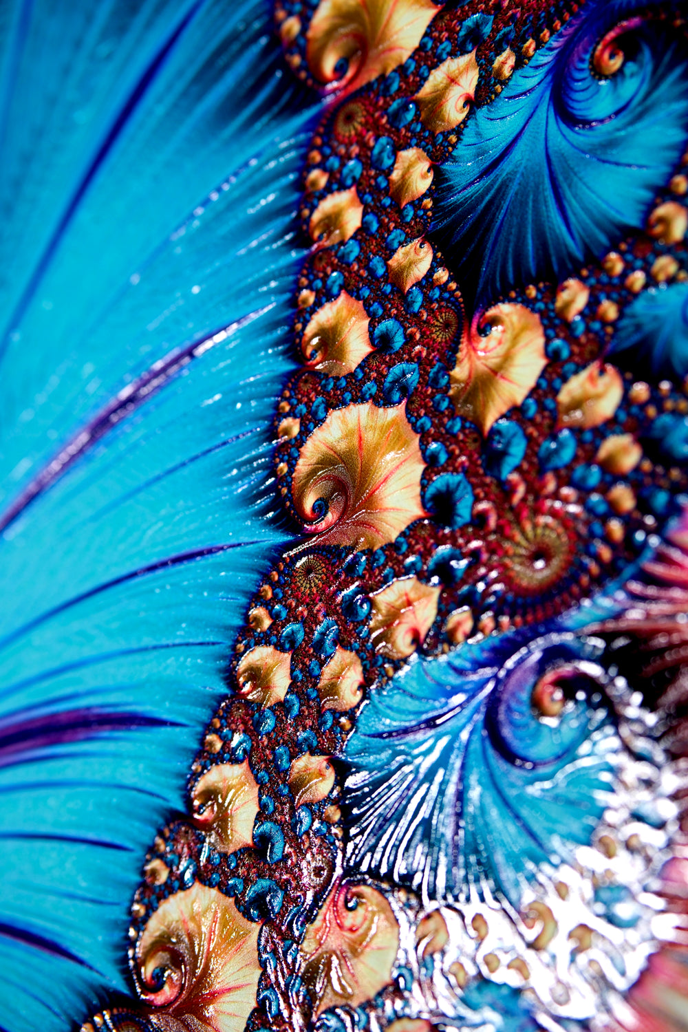 Aurora Spiral Luxe — Impression haptique en relief 3D + laque ultra-brillante