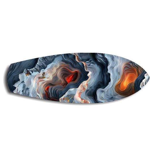 Lava Geode Abstract Glass Wall Art.