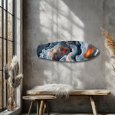 Lava Geode Abstract Glass Wall Art.