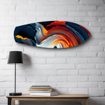 Fire and Ice Paint Swirl Glass Wall Art.