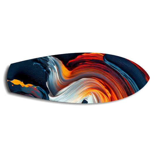 Fire and Ice Paint Swirl Glass Wall Art.